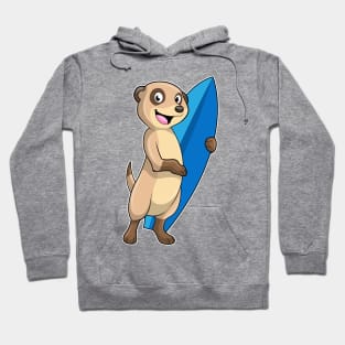 Meerkat as Surfer with Surfboard Hoodie